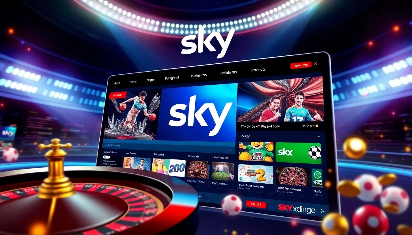 Secure Sky Exchange ID login interface with vibrant betting options and live casino scene for seamless user access