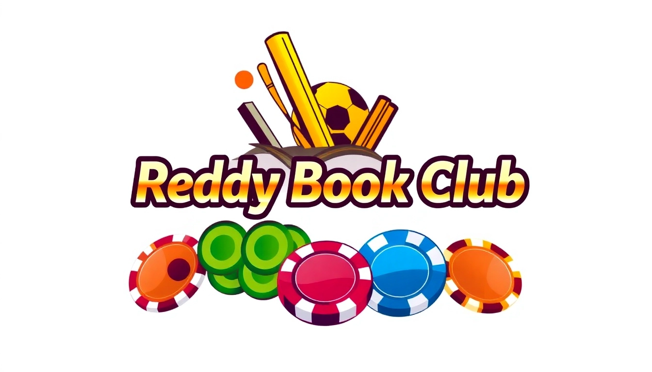 The Reddy Book Club logo displayed on a sleek screen with sports and casino icons, highlighting a trusted betting community.