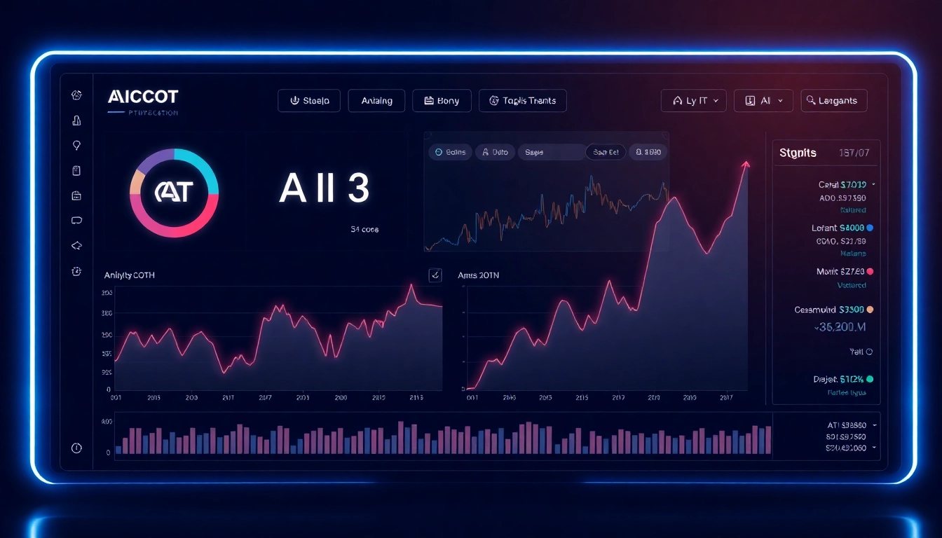 Aicoin cryptocurrency market analysis dashboard with real-time data visualization and AI